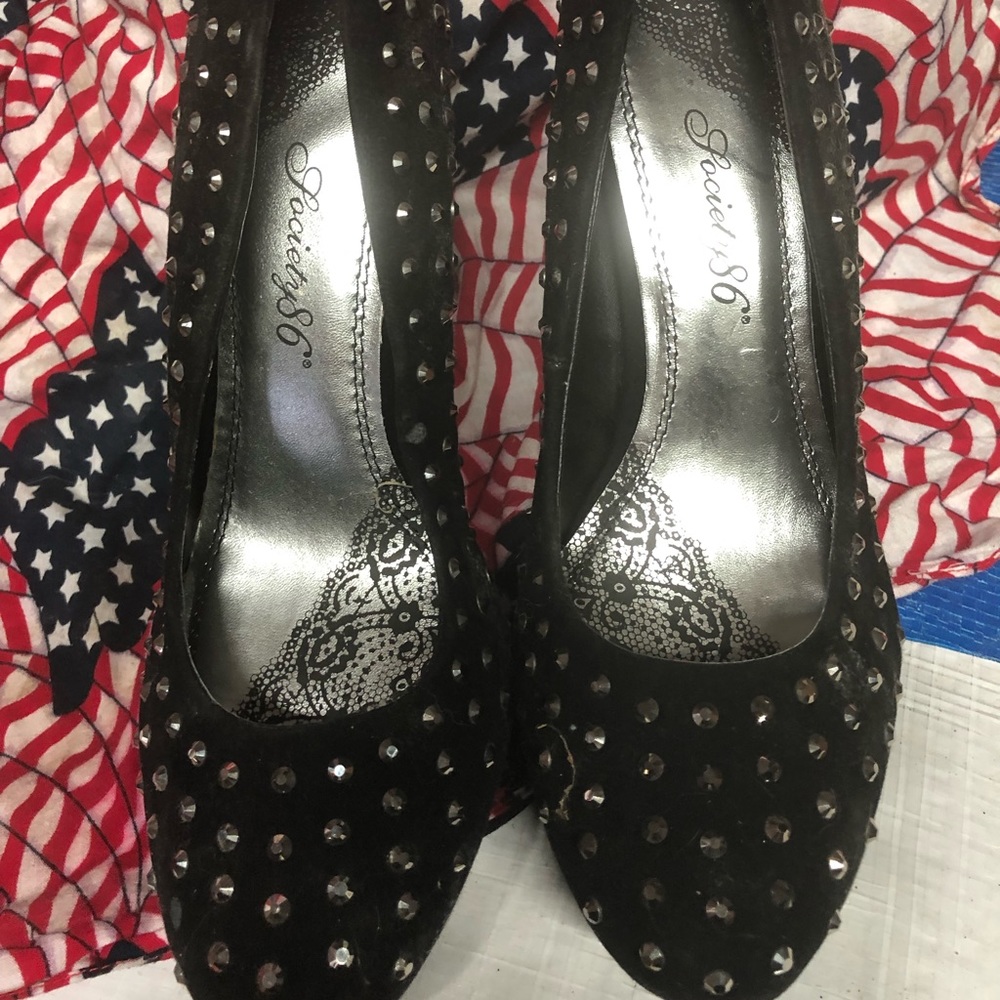 Black Rhinestone platform